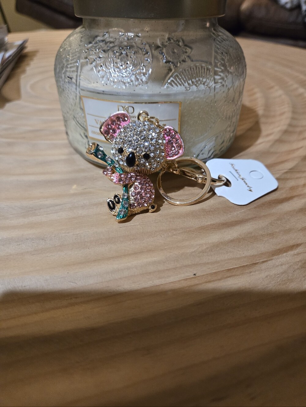 Rhinestone Koala Bear Bobble Head Bag Charm & Keychain NEW Pink /Purple/ RedRose - Picture 1 of 5